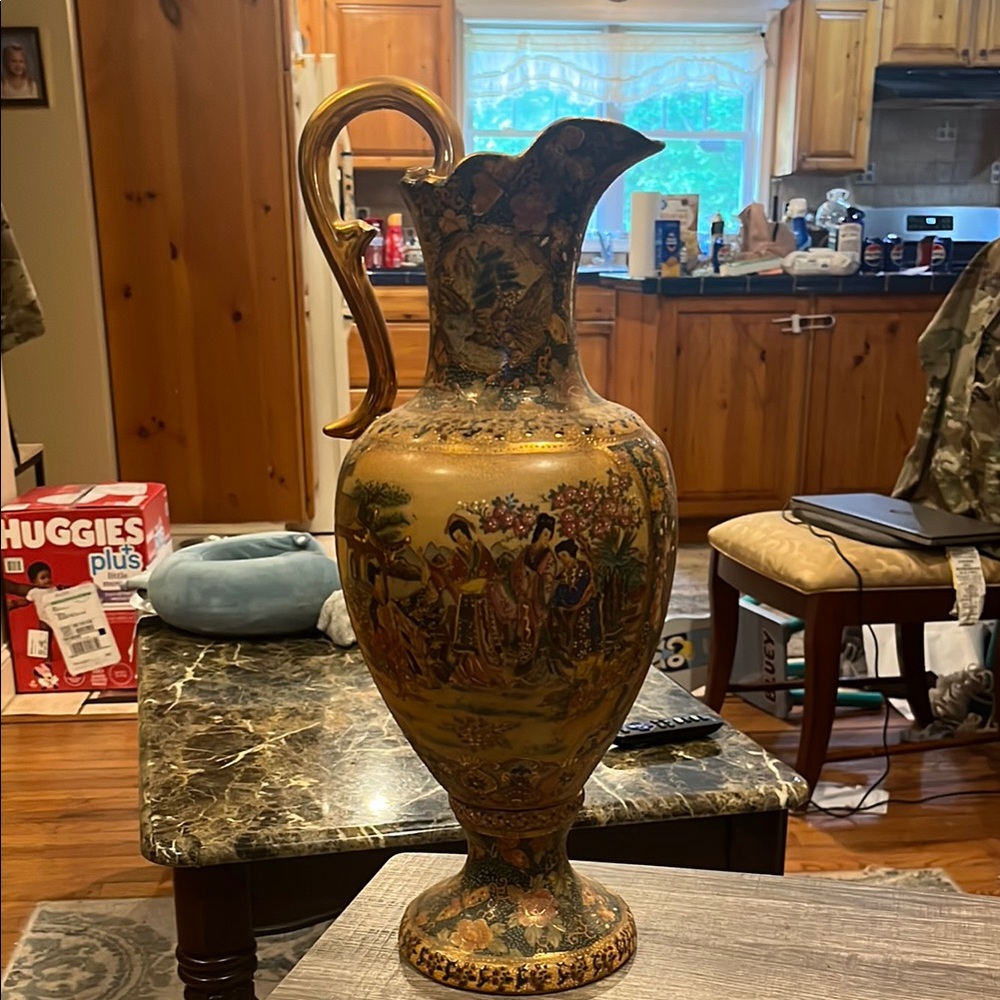 Decorative Gold and Brown Pitcher